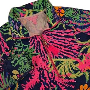 Lilly Pulitzer Women's Size XS Indigo All A Glow Skipper Popover Half‎ Zip Top